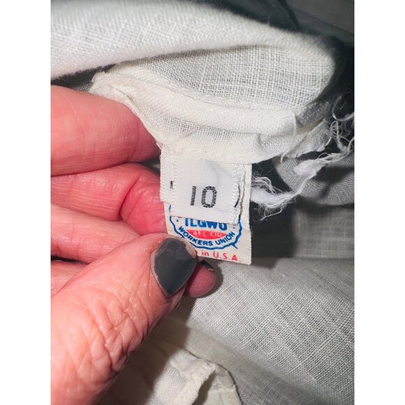 Vintage Gloria Sachs Prairie Peasant 80s White Pleated Lace Cotton Blouse 10 - Picture 9 of 14